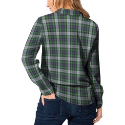 ScotsTee Shop Scottish MacKenzie Dress Clan Crest Tartan Womens Long Sleeve Shirt
