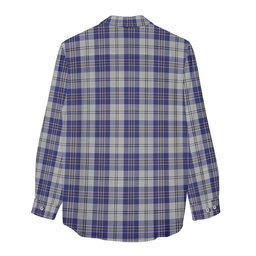 ScotsTee Shop Scottish MacPherson Dress Blue Clan Crest Tartan Womens Long Sleeve Shirt