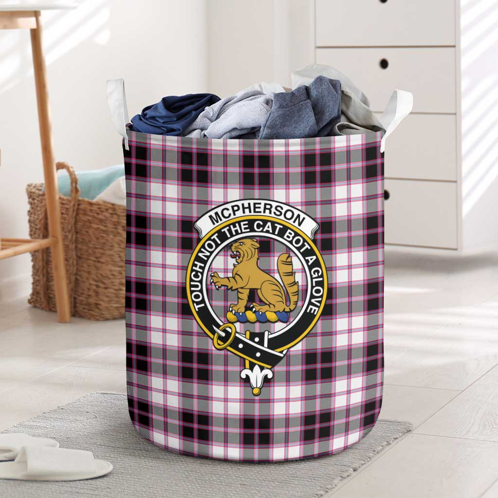 ScotsTee Shop Scottish McPherson Hunting Modern Clan Crest Tartan Laundry Basket Round Waterproof