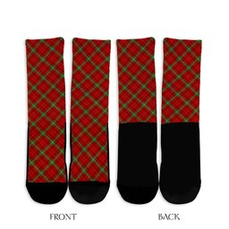 ScotsTee Shop Scottish Morrison Red Modern Clan Tartan Socks For Men & Women