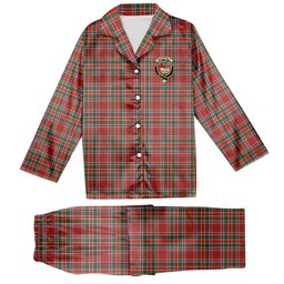 ScotsTee Shop Scottish MacDonald of Lochmaddy Ancient Crest Tartan Pajama Satin Velvet Flannel Pajama Set