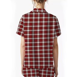 ScotsTee Shop Scottish MacPhee Dress Ancient Crest Women's Short Sleeve Short Set Tartan Pyjama Set