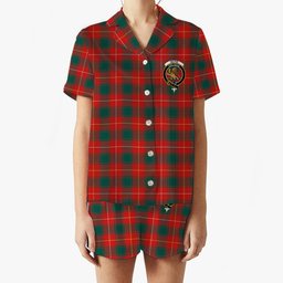 ScotsTee Shop Scottish McFie Modern Crest Women's Short Sleeve Short Set Tartan Pyjama Set