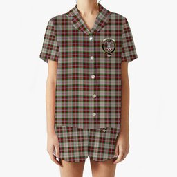 ScotsTee Shop Scottish McLean Dress Crest Women's Short Sleeve Short Set Tartan Pyjama Set