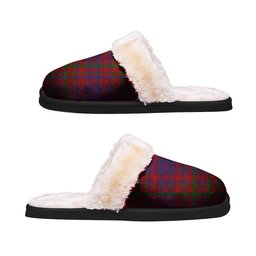ScotsTee Shop Scottish MacLeod of Tullibardine Clan Tartan Slippers Warm House Plush Slippers