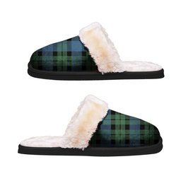 ScotsTee Shop Scottish MacKay Ancient Clan Tartan Slippers Warm House Plush Slippers