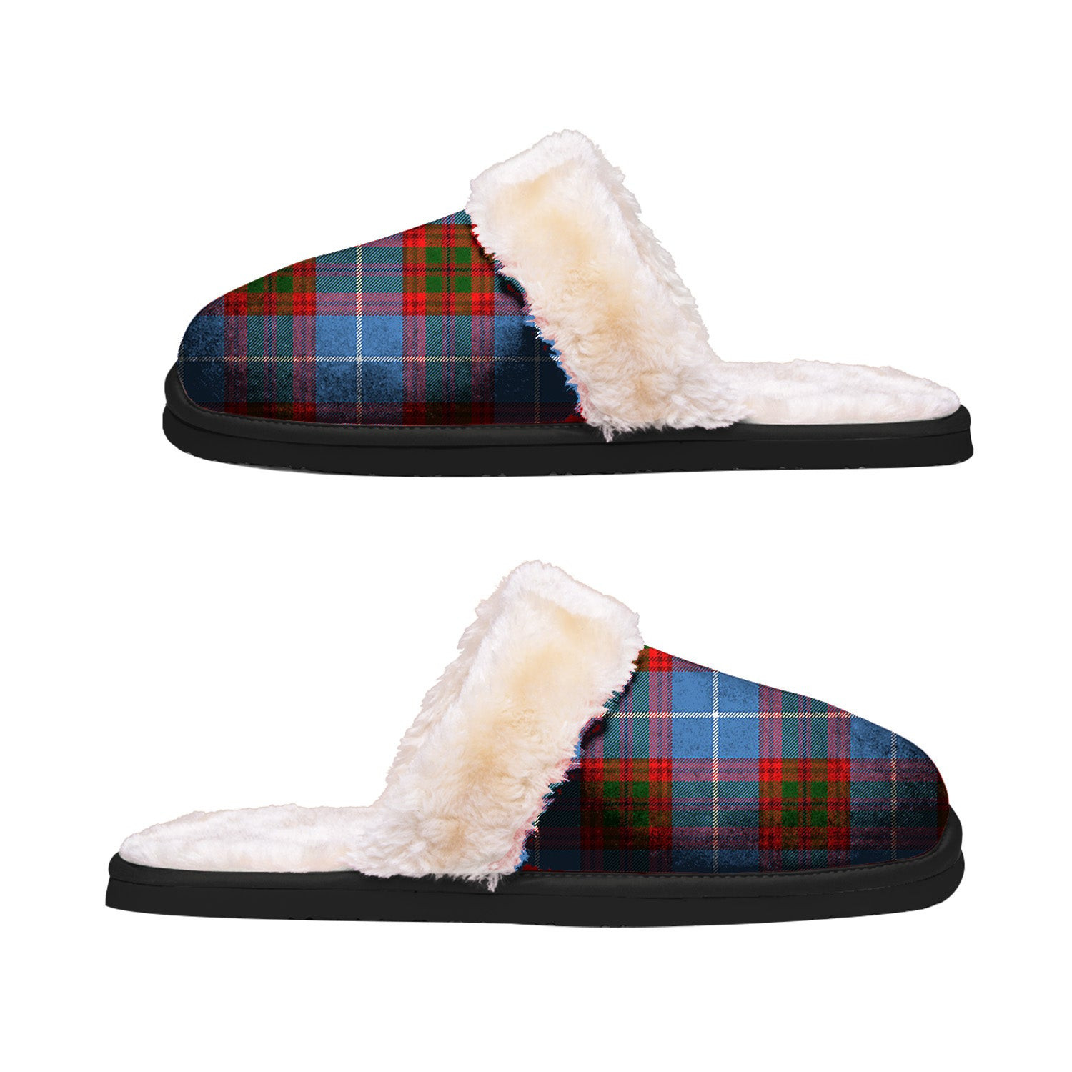 ScotsTee Shop Scottish Spalding Clan Tartan Slippers Warm House Plush Slippers