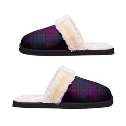 ScotsTee Shop Scottish Wardlaw Clan Tartan Slippers Warm House Plush Slippers
