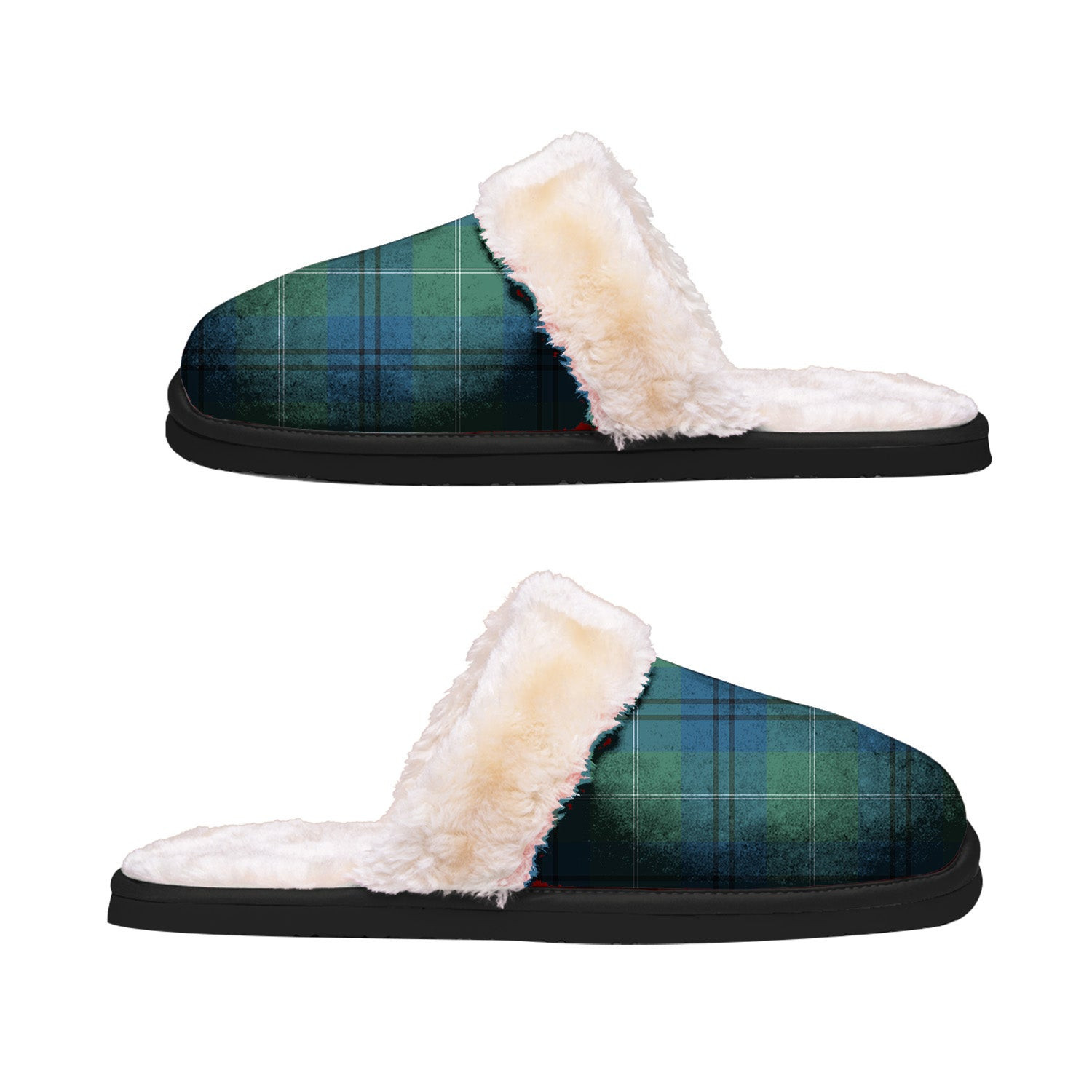 ScotsTee Shop Scottish Oliphant Ancient Clan Tartan Slippers Warm House Plush Slippers