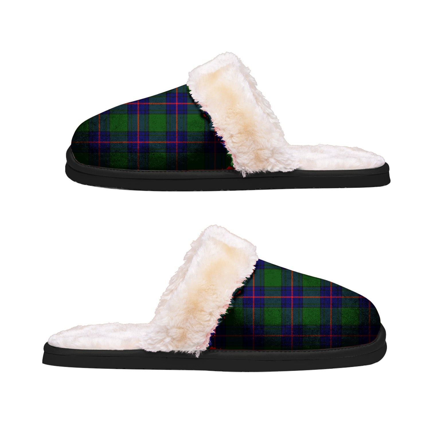 ScotsTee Shop Scottish Shaw Modern Clan Tartan Slippers Warm House Plush Slippers