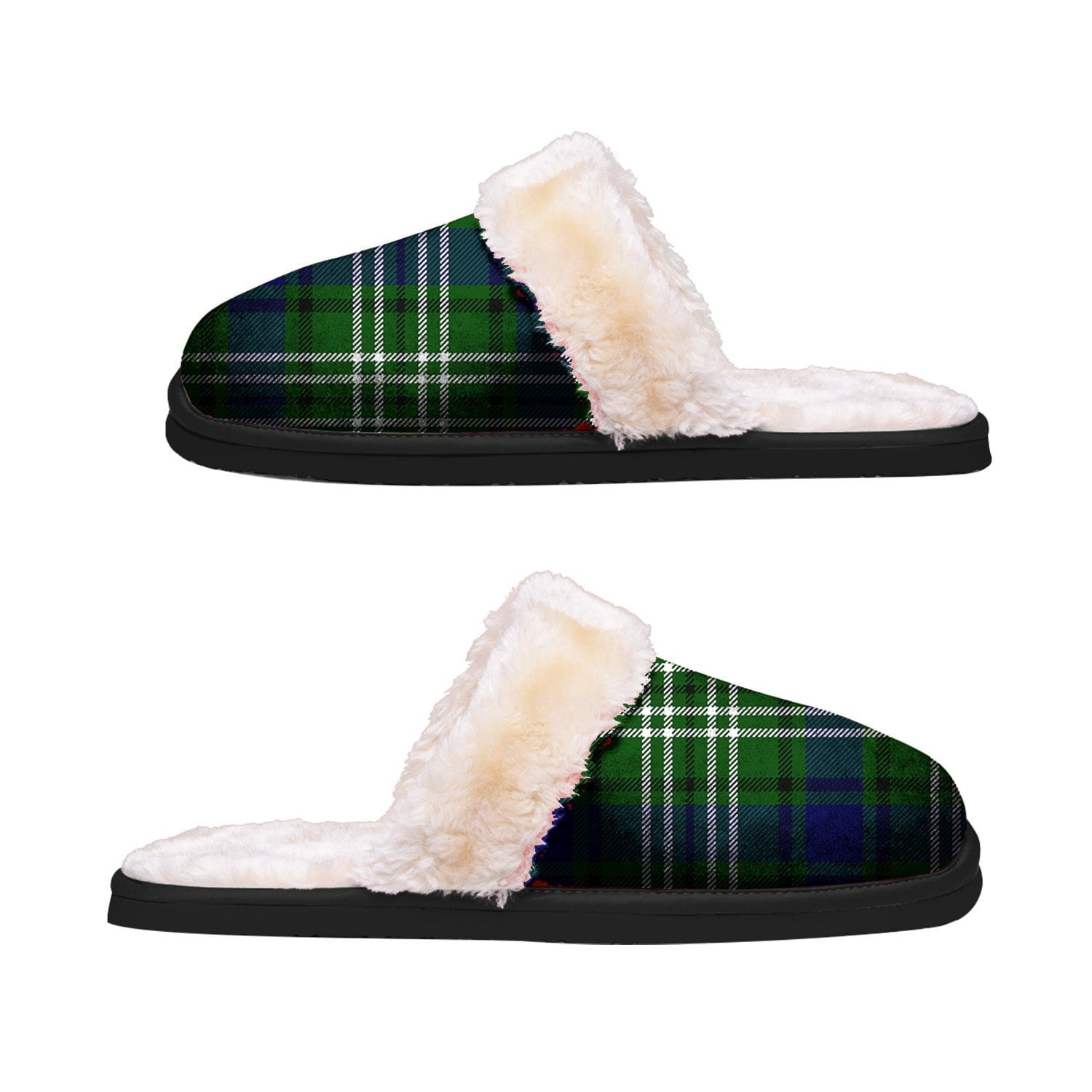 ScotsTee Shop Scottish Purves Clan Tartan Slippers Warm House Plush Slippers