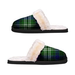 ScotsTee Shop Scottish Purves Clan Tartan Slippers Warm House Plush Slippers