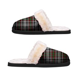 ScotsTee Shop Scottish Borthwick Dress Clan Tartan Slippers Warm House Plush Slippers