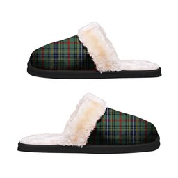 ScotsTee Shop Scottish Bisset Clan Tartan Slippers Warm House Plush Slippers