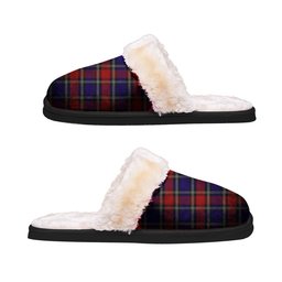 ScotsTee Shop Scottish Clark (Lion) Red Clan Tartan Slippers Warm House Plush Slippers