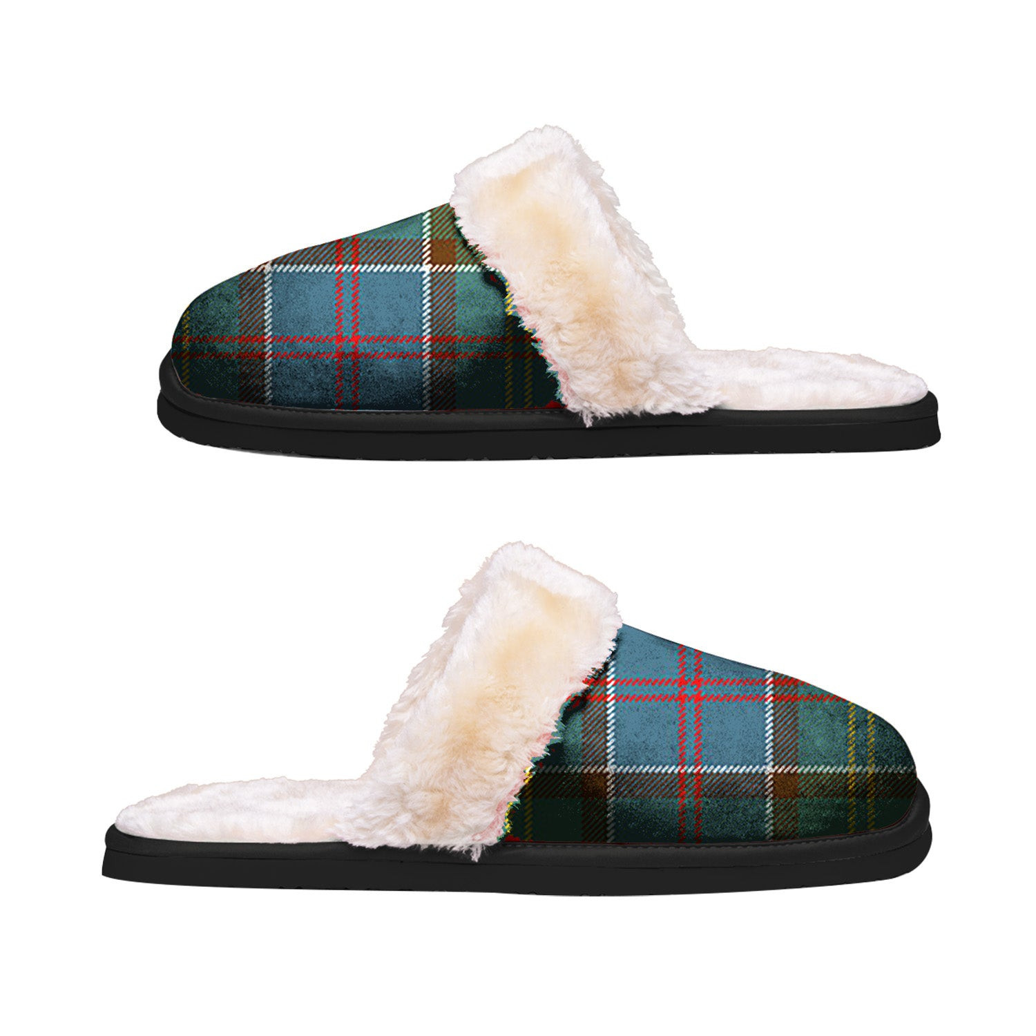 ScotsTee Shop Scottish Colville Clan Tartan Slippers Warm House Plush Slippers