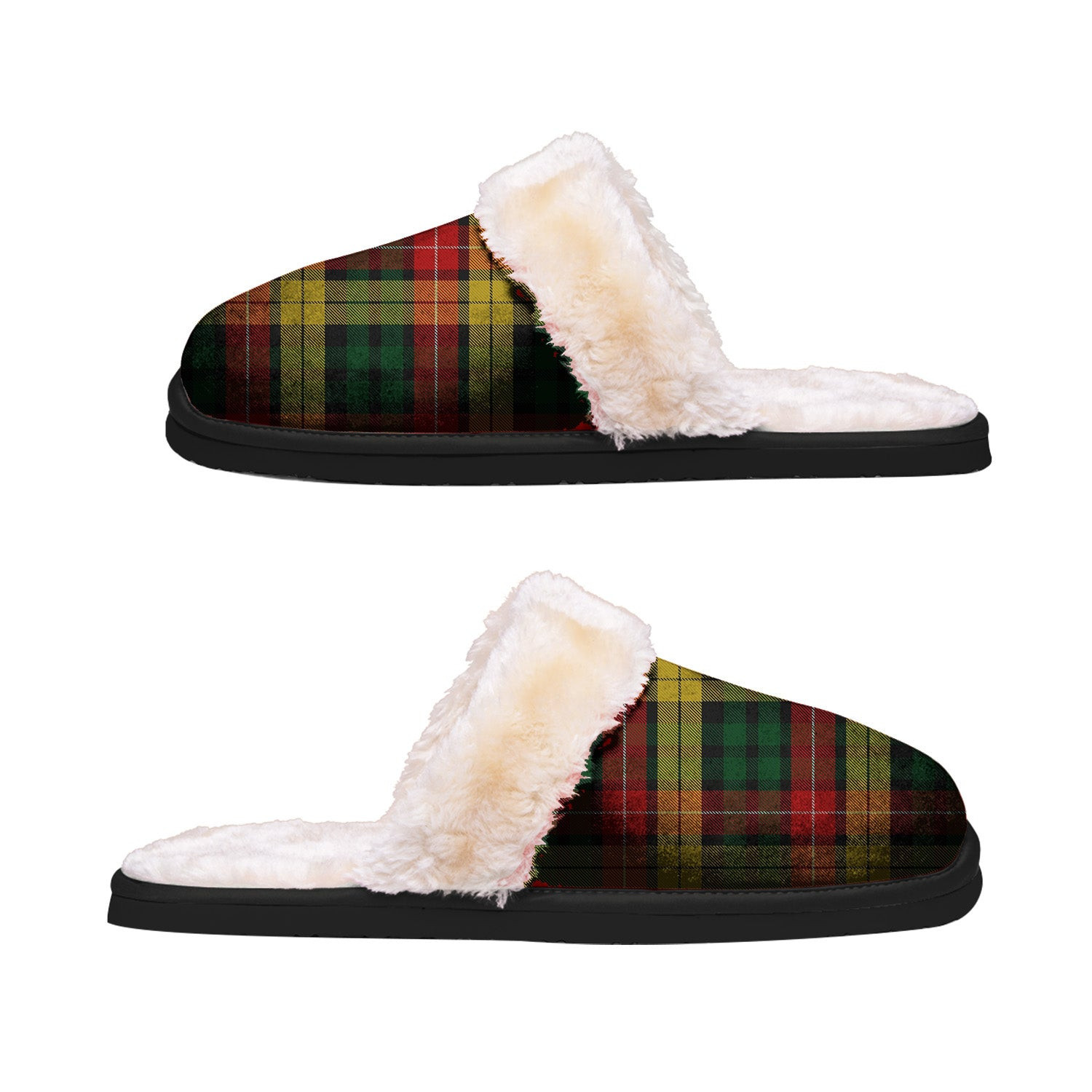ScotsTee Shop Scottish Buchanan 01 Clan Tartan Slippers Warm House Plush Slippers