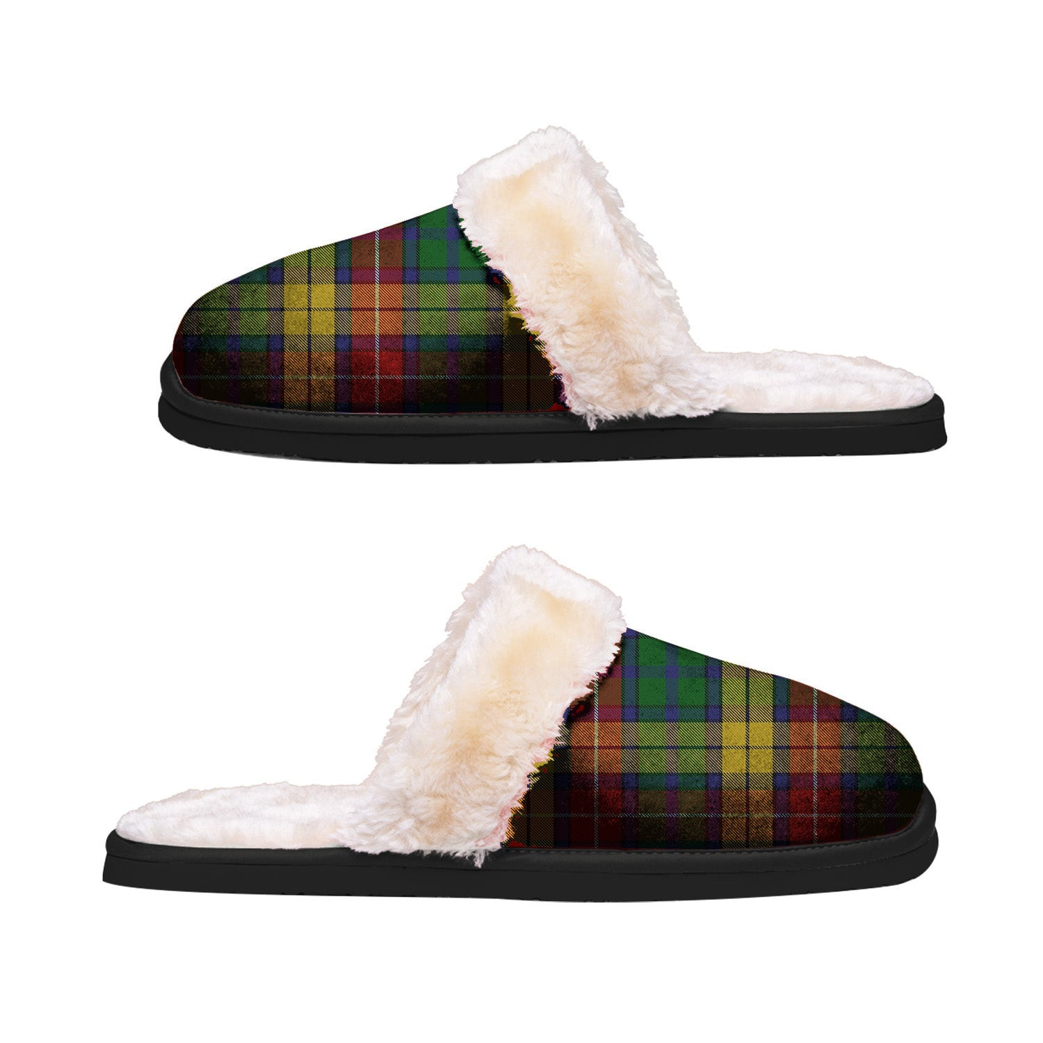 ScotsTee Shop Scottish Buchanan 03 Clan Tartan Slippers Warm House Plush Slippers