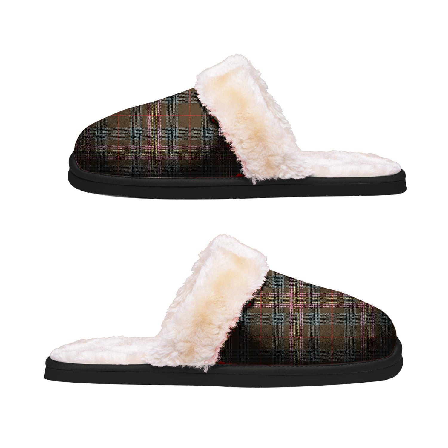 ScotsTee Shop Scottish Kennedy Weathered Clan Tartan Slippers Warm House Plush Slippers