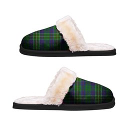 ScotsTee Shop Scottish Hunter of Hunterston Clan Tartan Slippers Warm House Plush Slippers