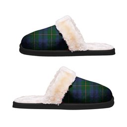 ScotsTee Shop Scottish Johnston (Johnstone) 02 Clan Tartan Slippers Warm House Plush Slippers