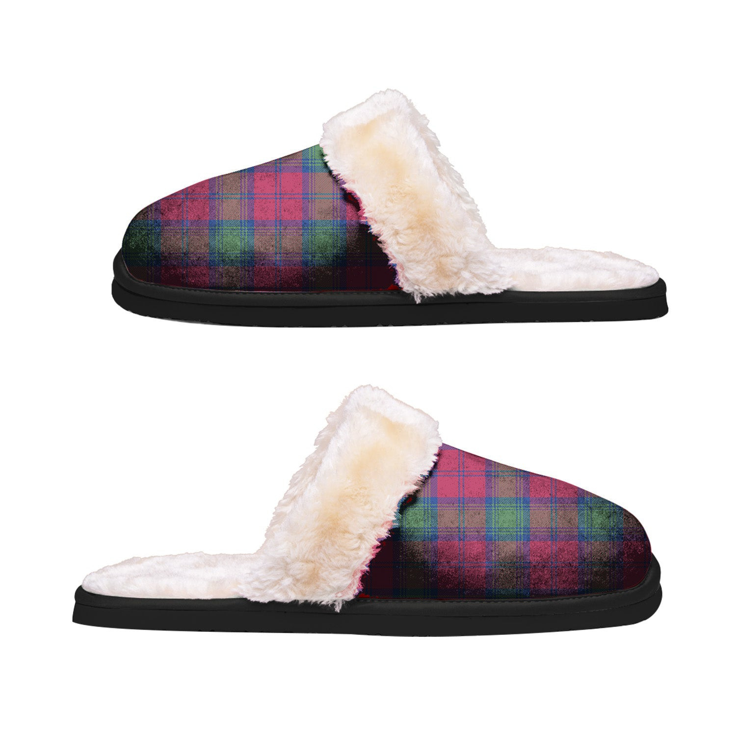 ScotsTee Shop Scottish Lindsay Ancient Clan Tartan Slippers Warm House Plush Slippers