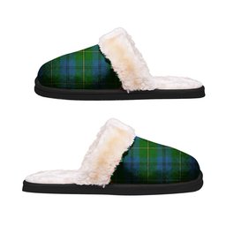 ScotsTee Shop Scottish Johnston (Johnstone) 01 Clan Tartan Slippers Warm House Plush Slippers