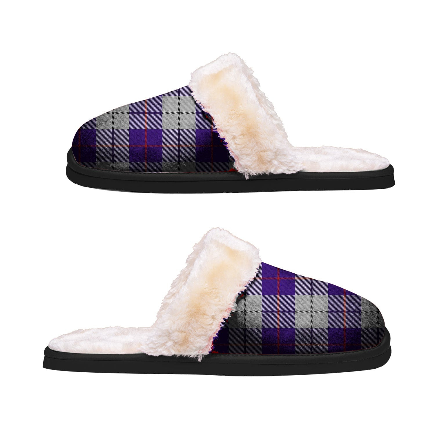 ScotsTee Shop Scottish MacRae Dress Purple Clan Tartan Slippers Warm House Plush Slippers