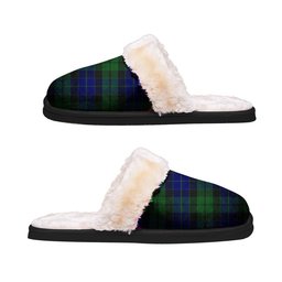 ScotsTee Shop Scottish MacKay Logan Clan Tartan Slippers Warm House Plush Slippers