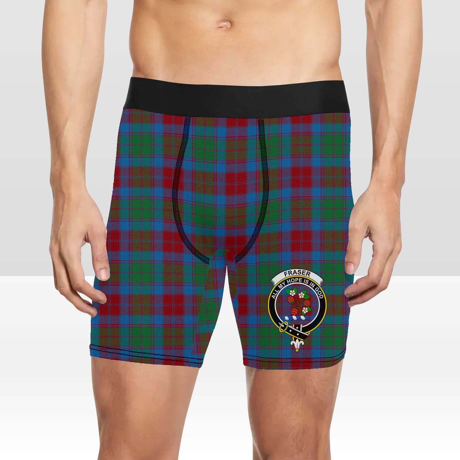 ScotsTee Shop Scottish Fraser of Altyre Ancient Crest Tartan Boxer Shorts