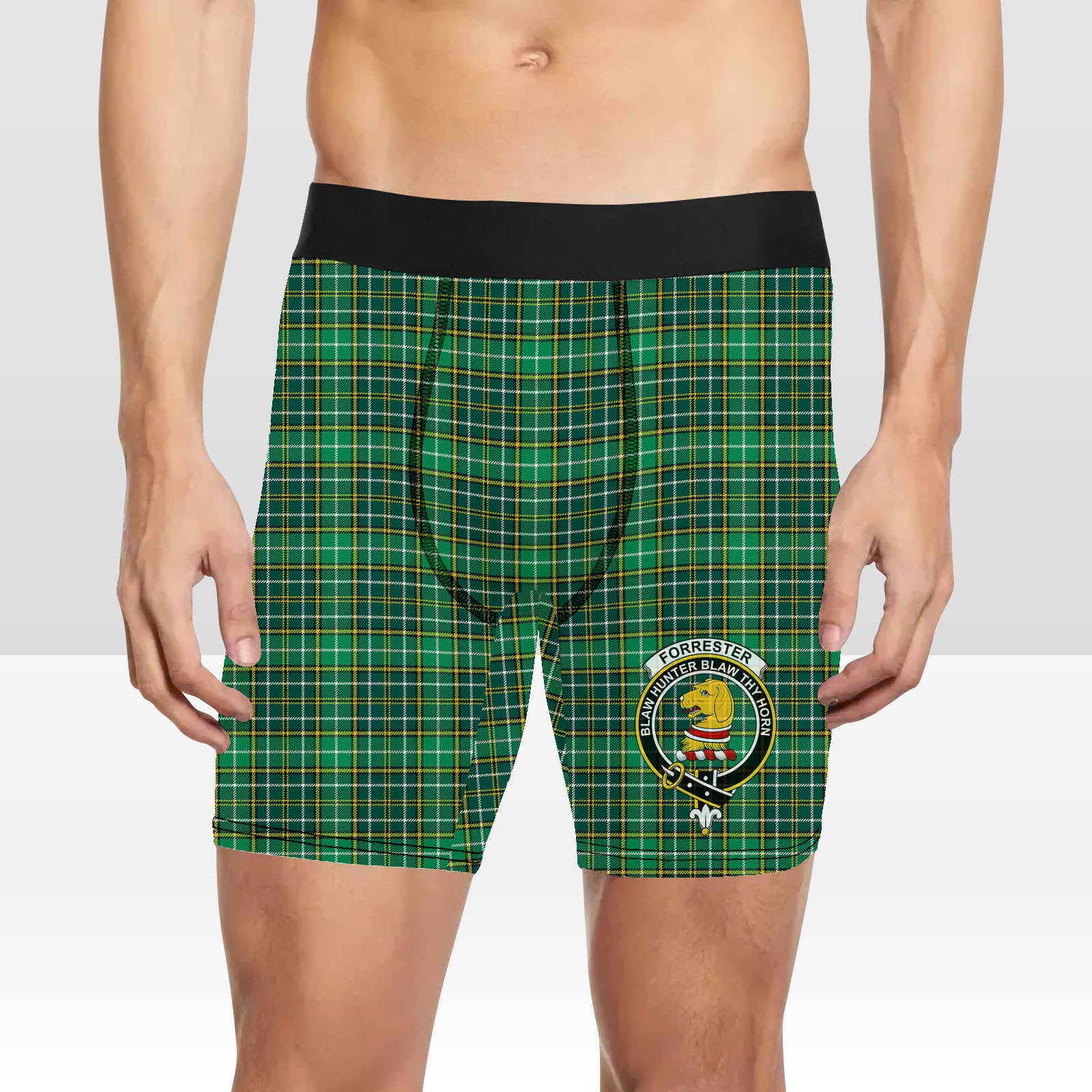 ScotsTee Shop Scottish Forrester Hunting Modern Crest Tartan Boxer Shorts