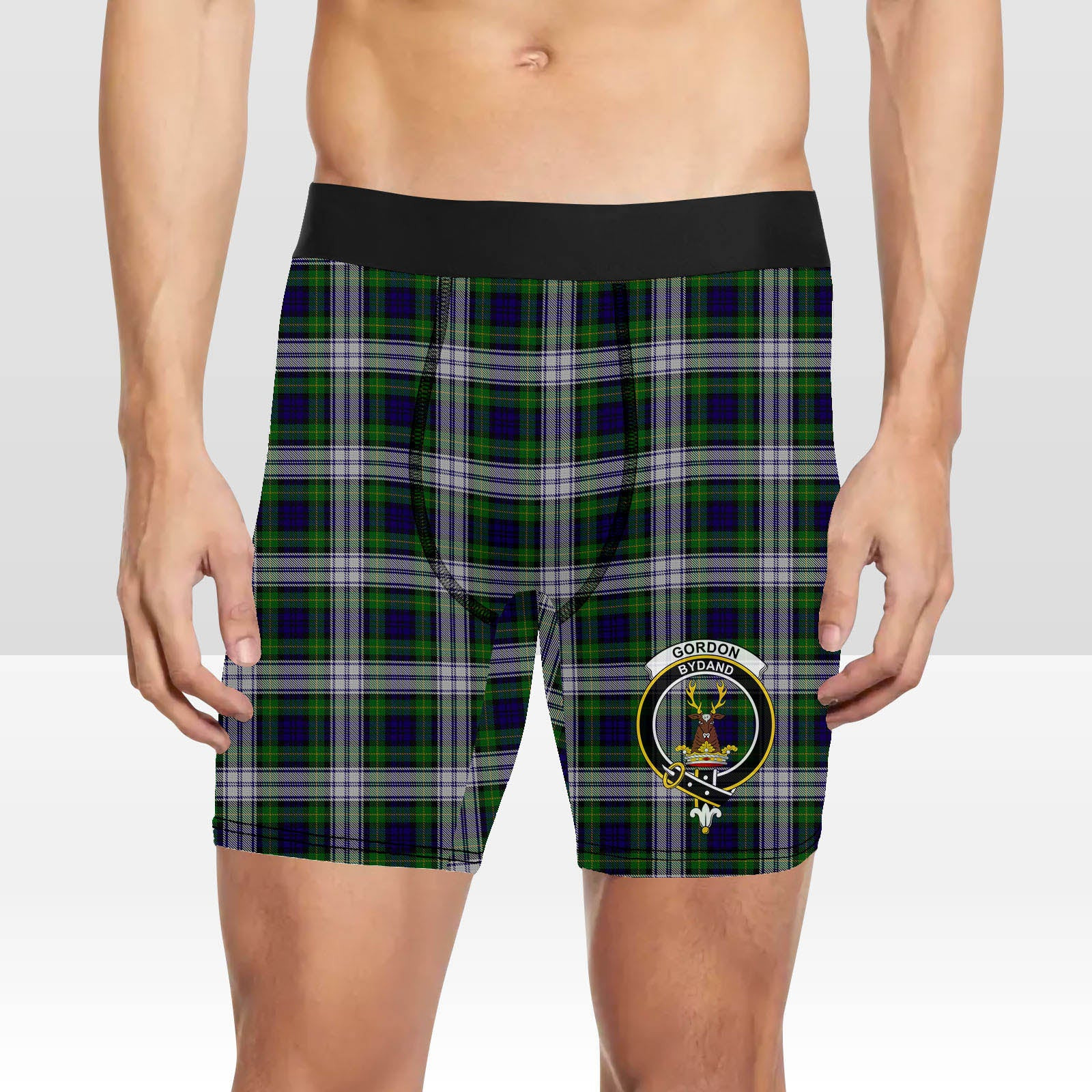 ScotsTee Shop Scottish Gordon Dress 1965 Crest Tartan Boxer Shorts