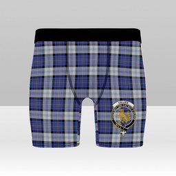 ScotsTee Shop Scottish Gillies Dress Blue Crest Tartan Boxer Shorts