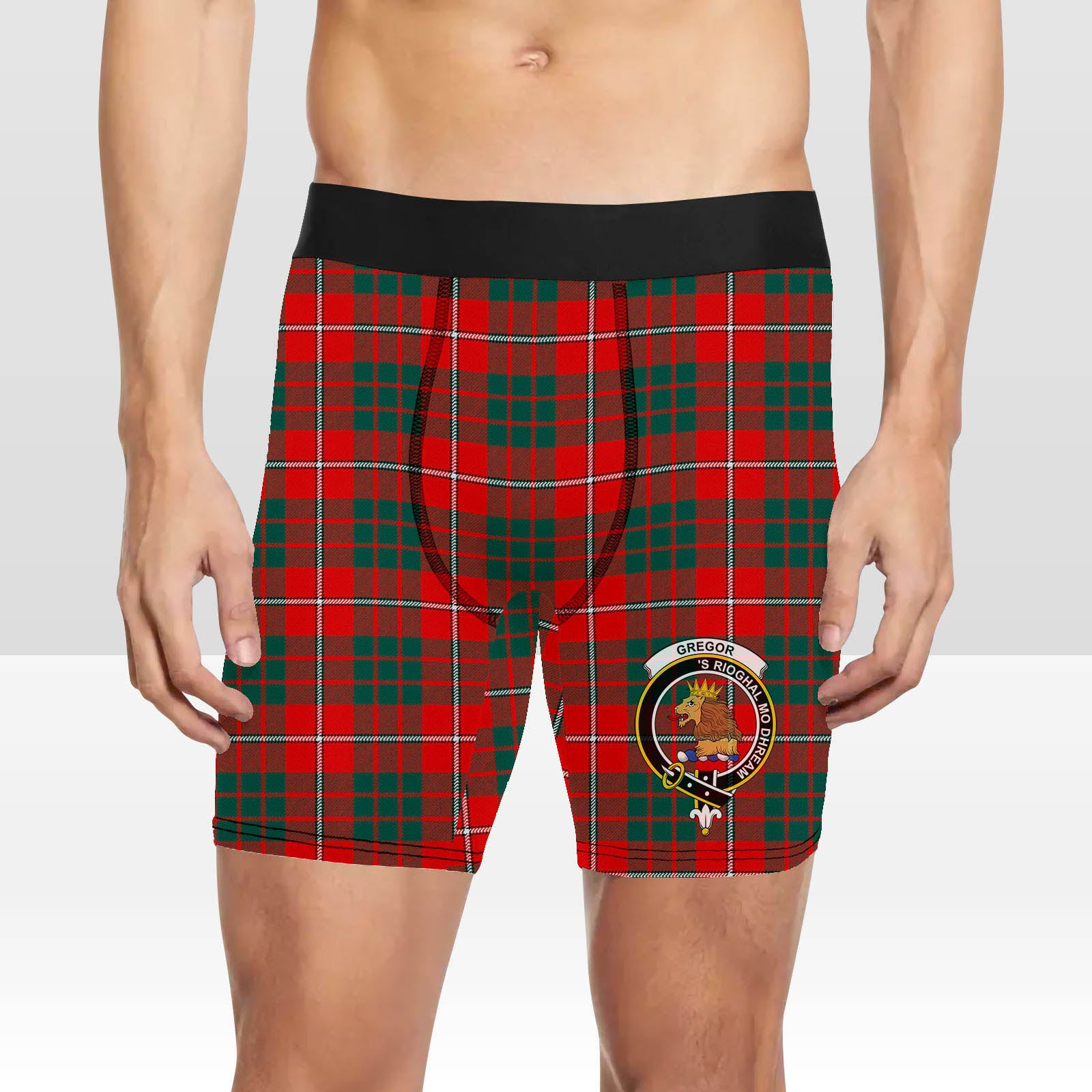 ScotsTee Shop Scottish Gregor of Balquhidder Modern Crest Tartan Boxer Shorts