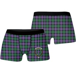 ScotsTee Shop Scottish MacArthur of Milton Ancient Crest Tartan Boxer Shorts