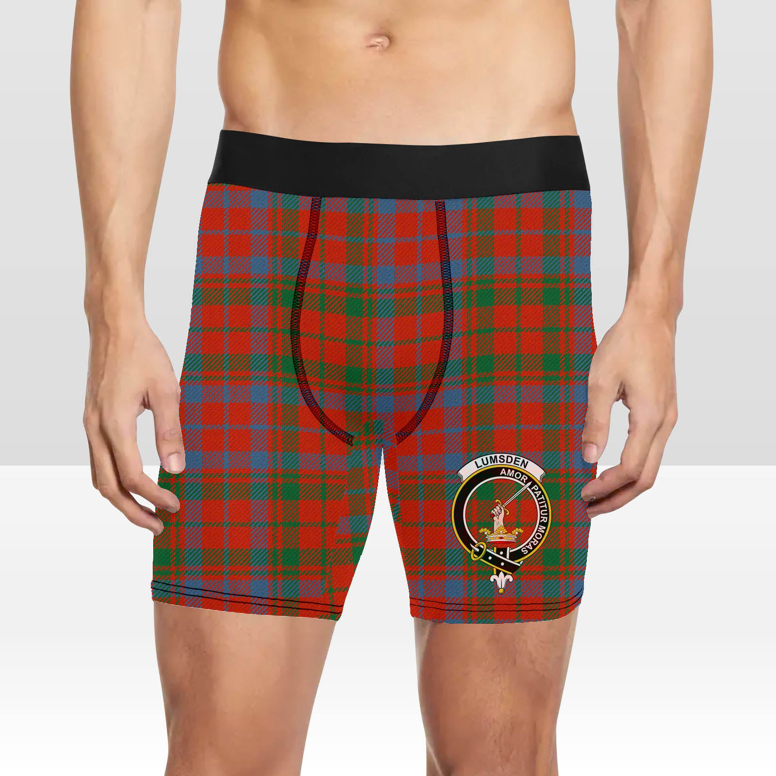 ScotsTee Shop Scottish Lumsden of Kintore Ancient Crest Tartan Boxer Shorts