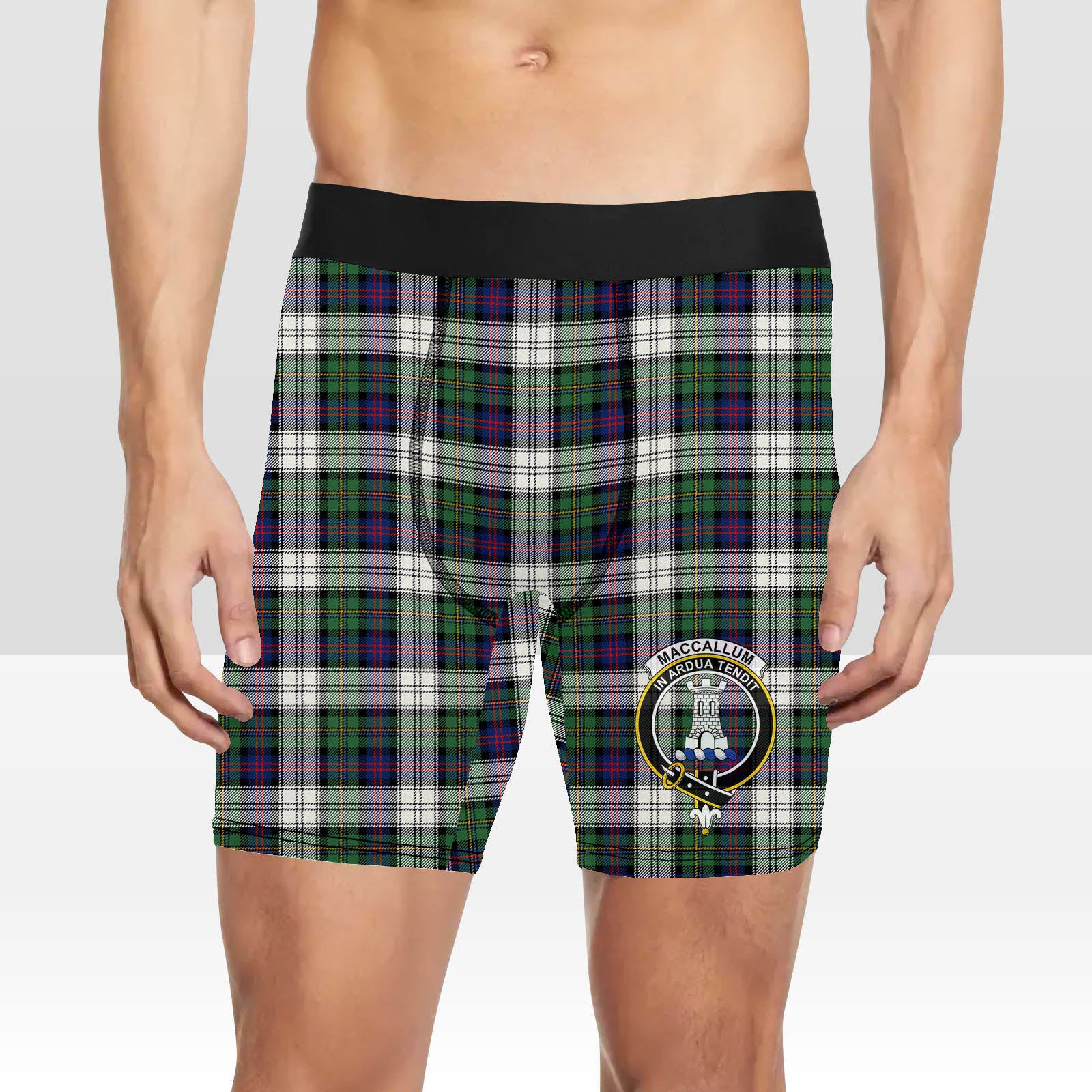 ScotsTee Shop Scottish MacCallum Dress Modern Crest Tartan Boxer Shorts
