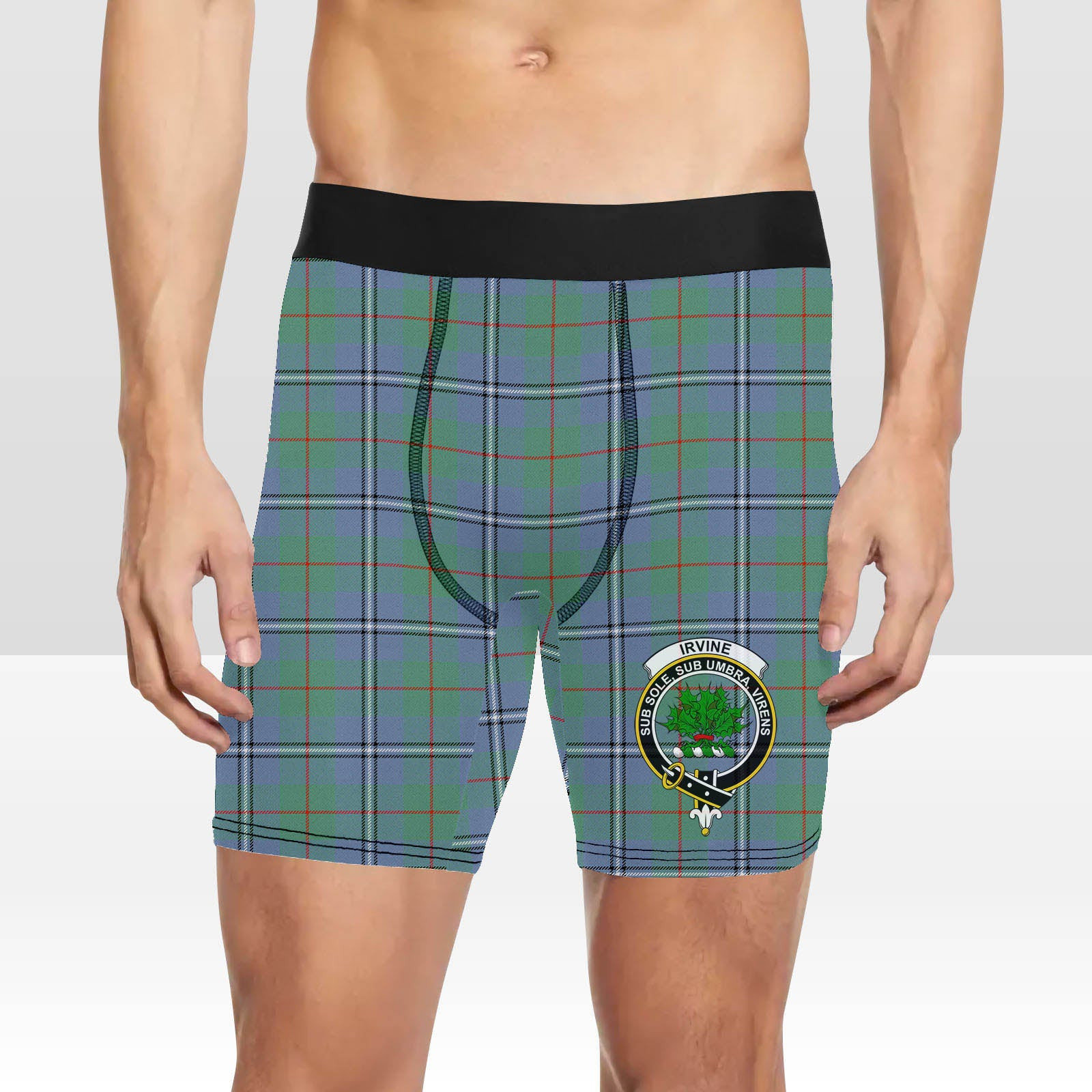 ScotsTee Shop Scottish Irvine of Glentulchan Ancient Crest Tartan Boxer Shorts