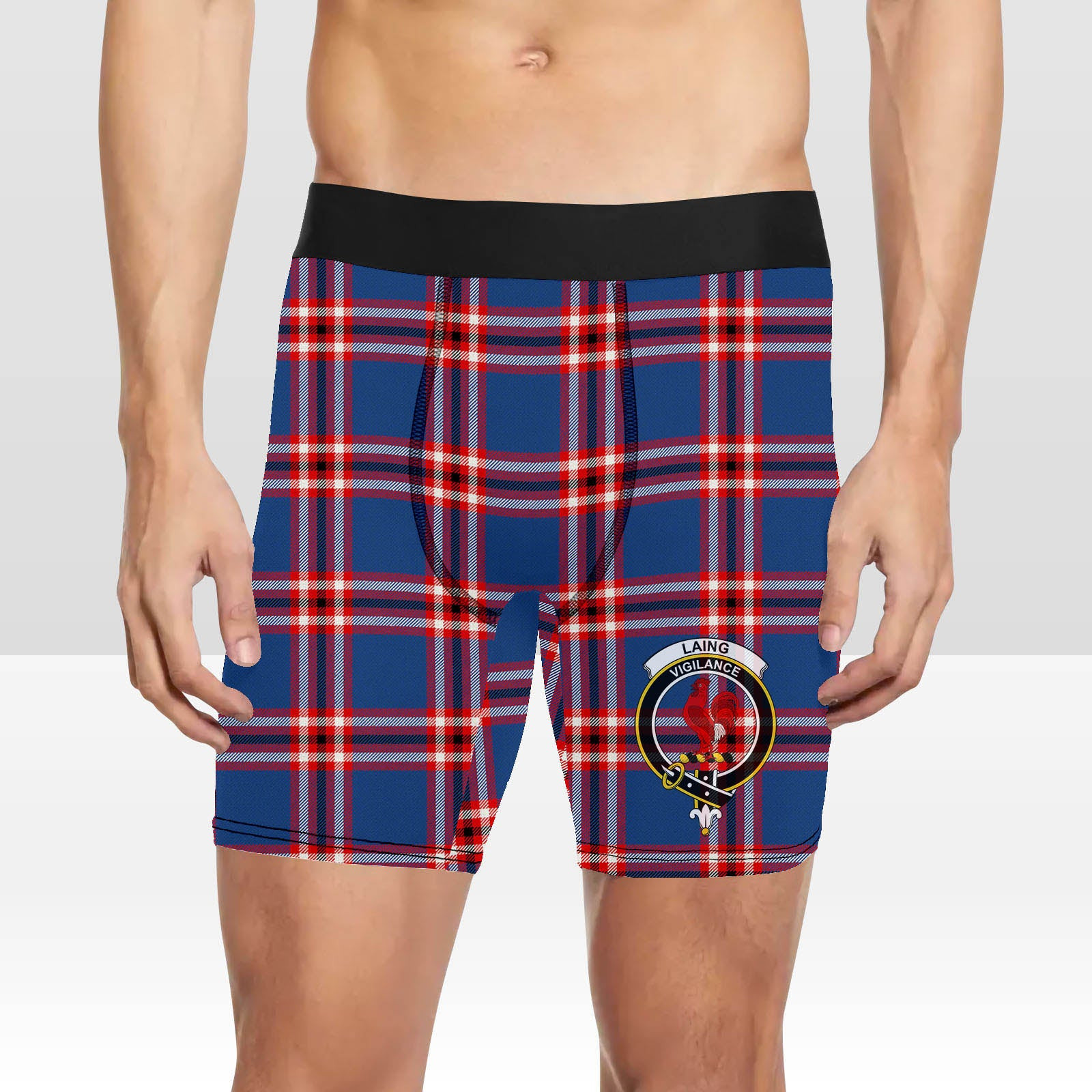 ScotsTee Shop Scottish Laing of Archiestown Modern Crest Tartan Boxer Shorts