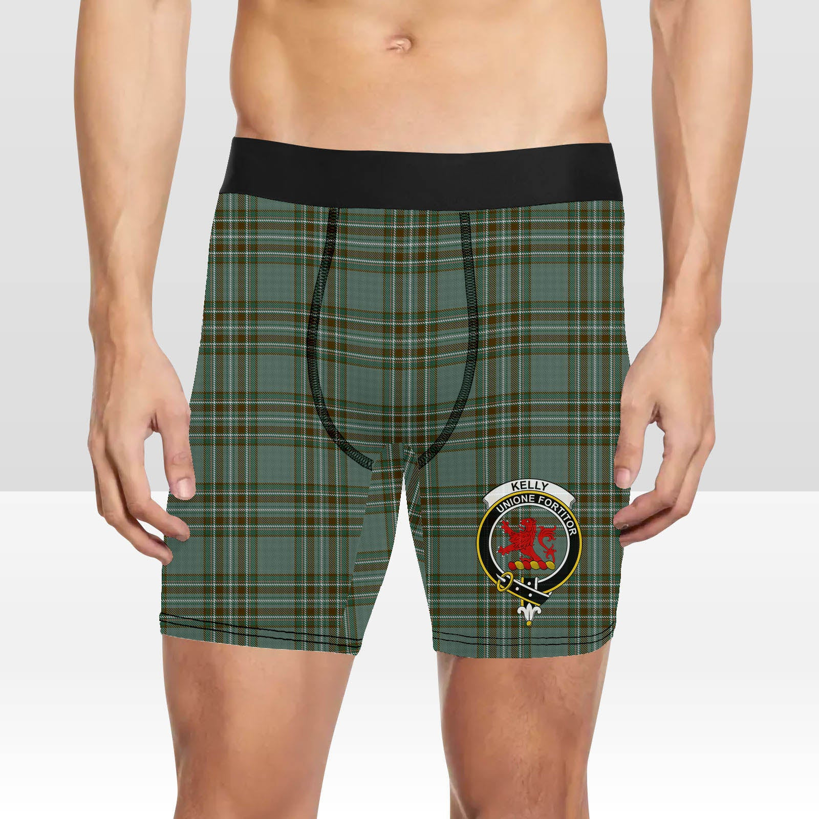 ScotsTee Shop Scottish Kelly Dress Crest Tartan Boxer Shorts