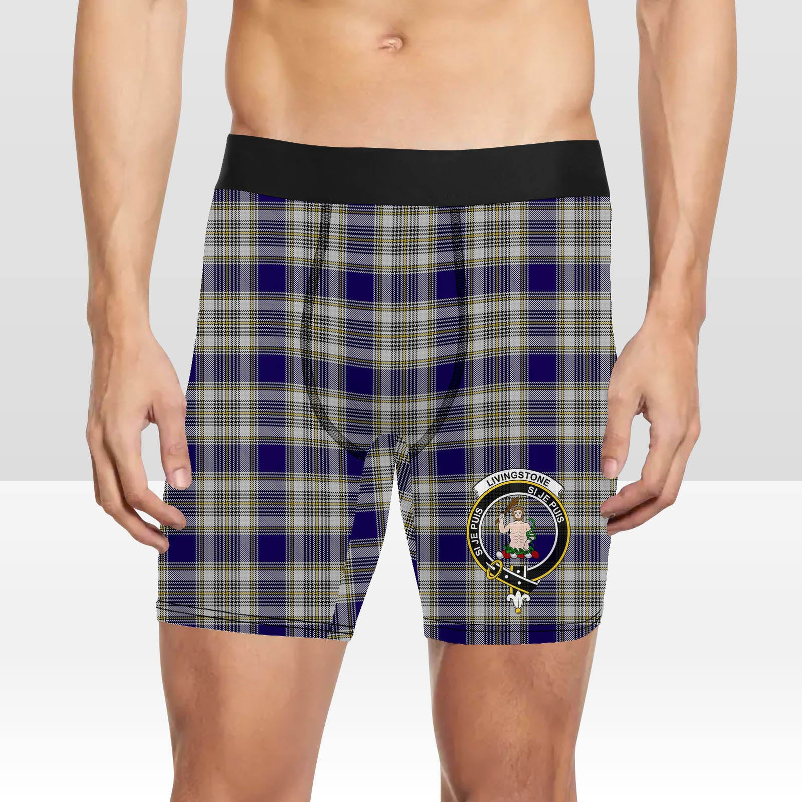 ScotsTee Shop Scottish Livingstone Dress Crest Tartan Boxer Shorts