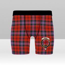 ScotsTee Shop Scottish Kelly of Sleat Red Ancient Crest Tartan Boxer Shorts