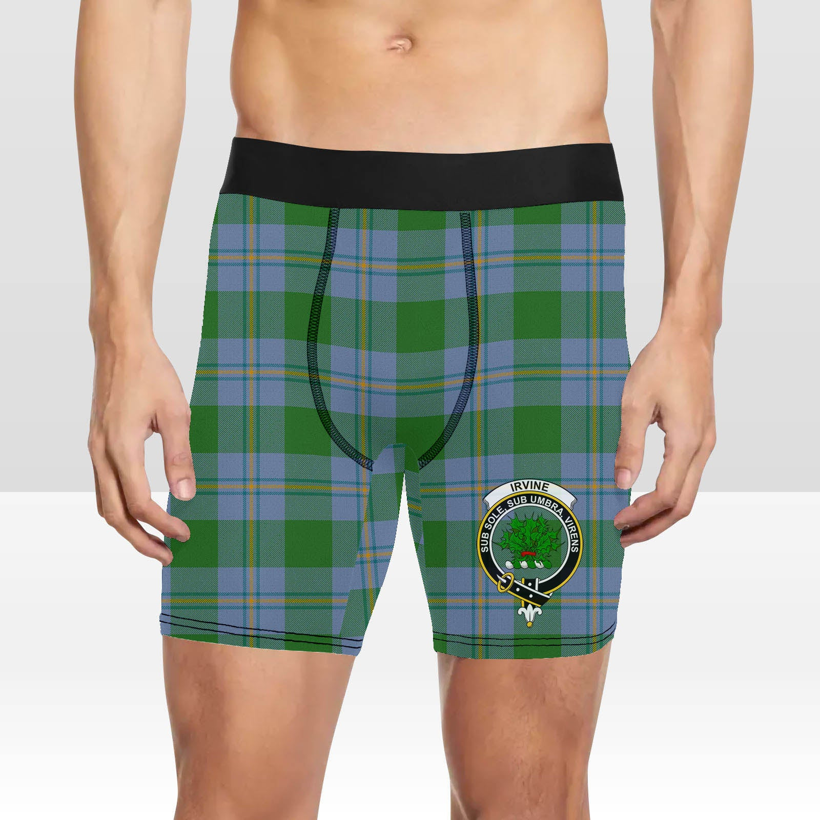 ScotsTee Shop Scottish Irvine of Bonshaw Ancient Crest Tartan Boxer Shorts