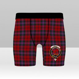 ScotsTee Shop Scottish Kelly of Sleat Red Crest Tartan Boxer Shorts