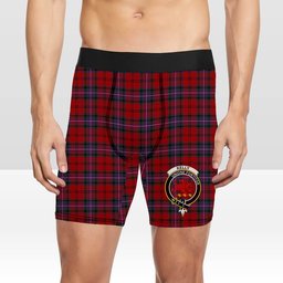 ScotsTee Shop Scottish Kelly of Sleat Red Crest Tartan Boxer Shorts