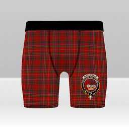 ScotsTee Shop Scottish MacDonald of Staffa 3 Crest Tartan Boxer Shorts