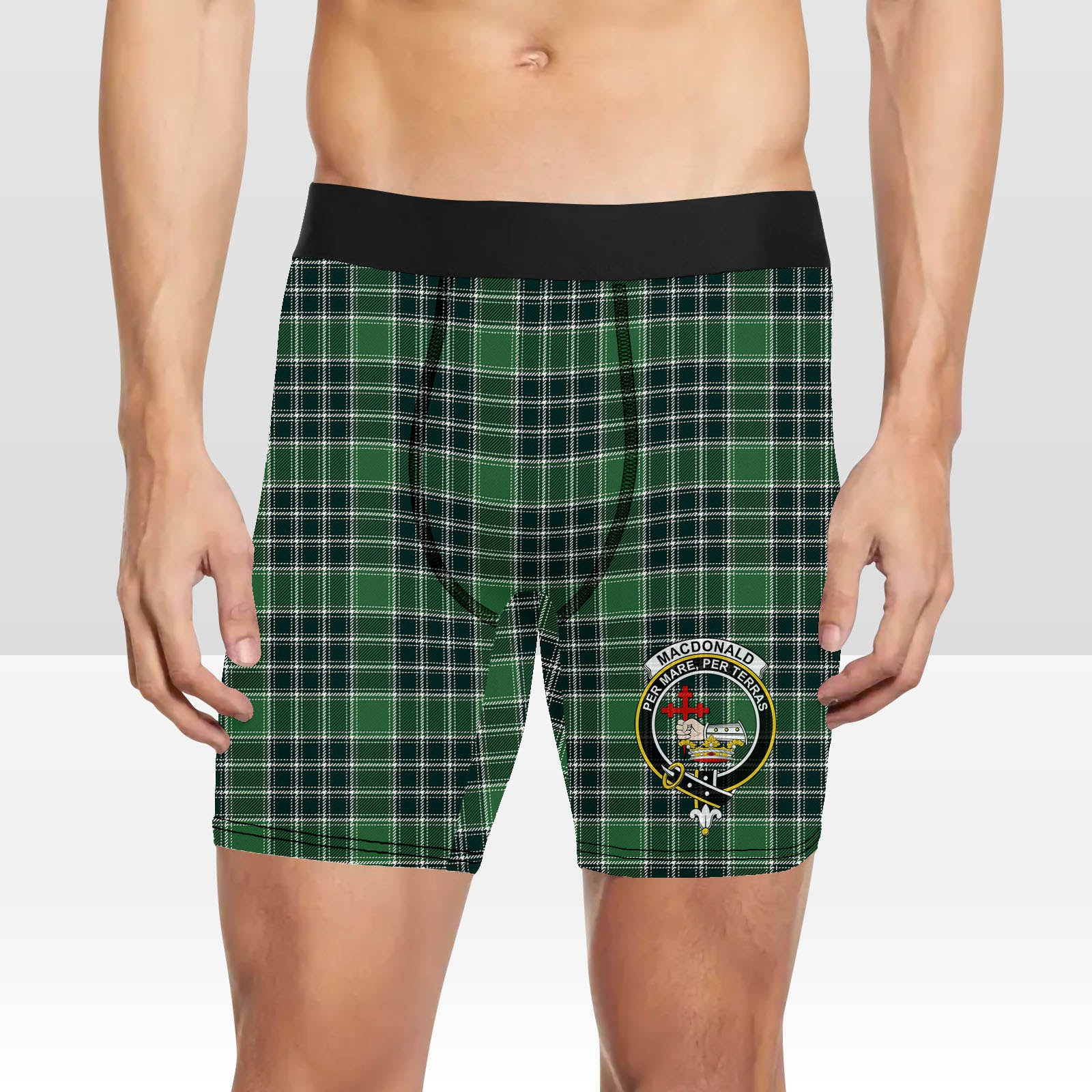ScotsTee Shop Scottish MacDonald Lord of the Isles Hunting Modern Crest Tartan Boxer Shorts