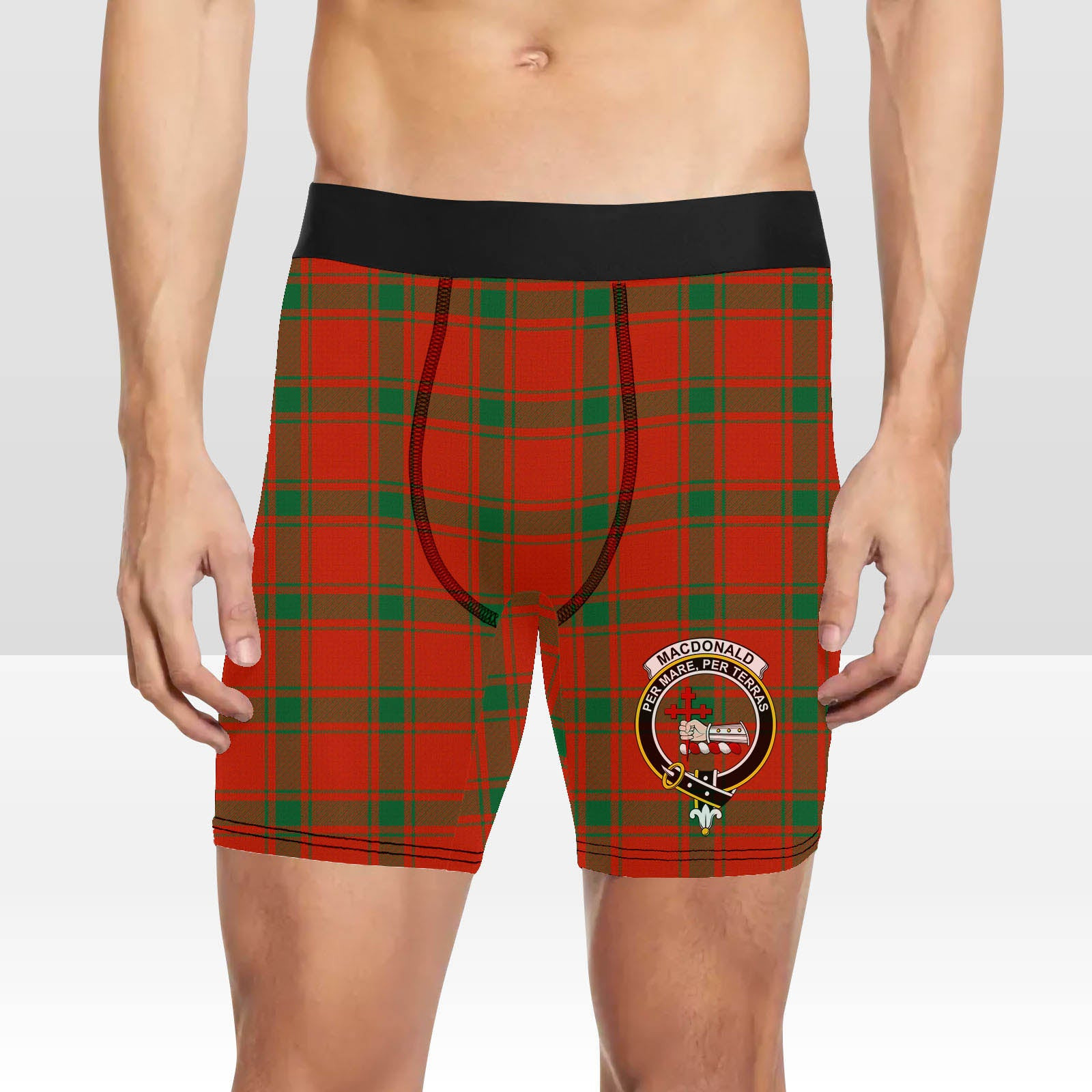 ScotsTee Shop Scottish MacDonald of Sleat Ancient Crest Tartan Boxer Shorts