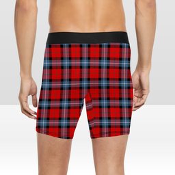 ScotsTee Shop Scottish Baillie of Polkemmet Red Modern Crest Tartan Boxer Shorts