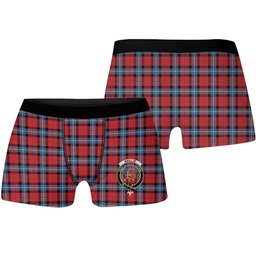 ScotsTee Shop Scottish Baillie of Polkemmet Red Modern Crest Tartan Boxer Shorts